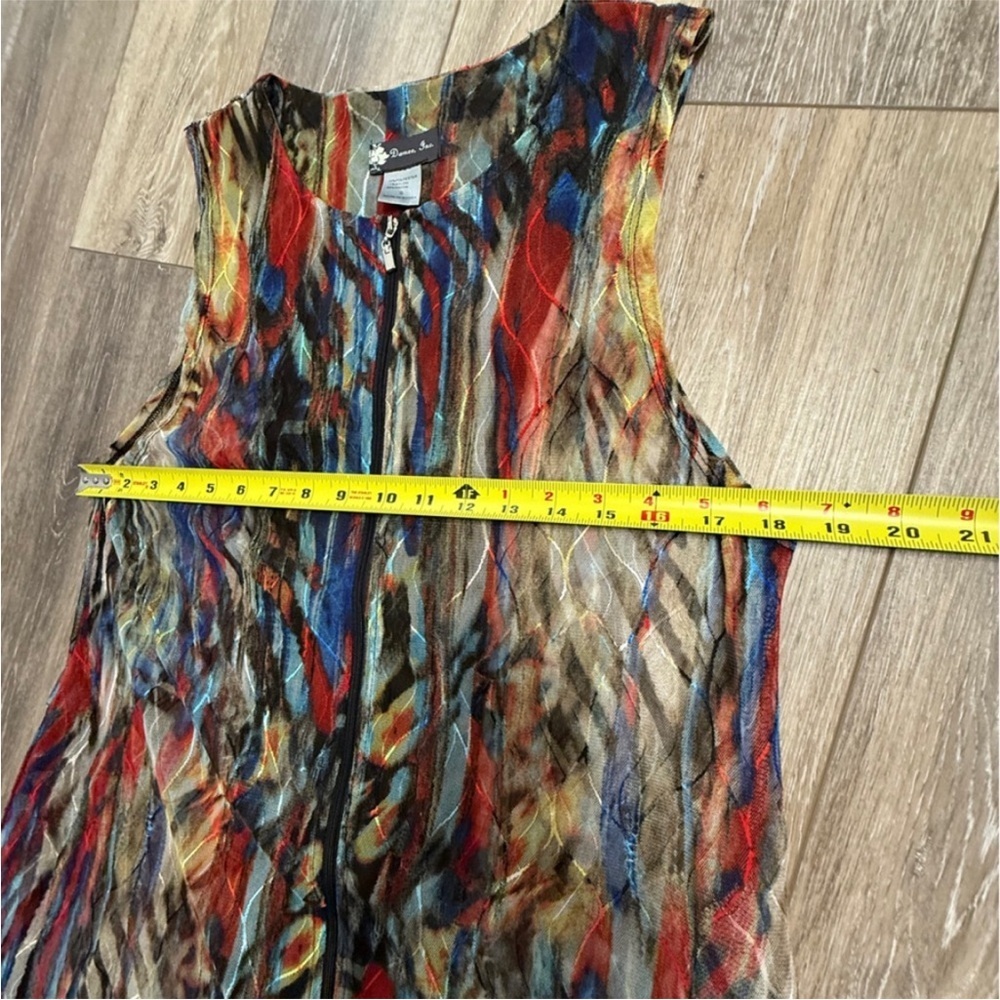 #12) NWOT INC International Concepts Colorful Abstract Sheer Vest Small - Picture 6 of 8